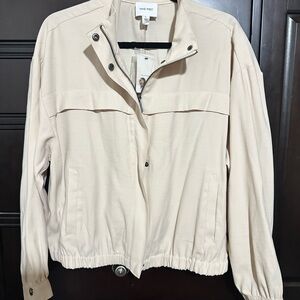 Nine West Cream Lightweight Bomber Jacket